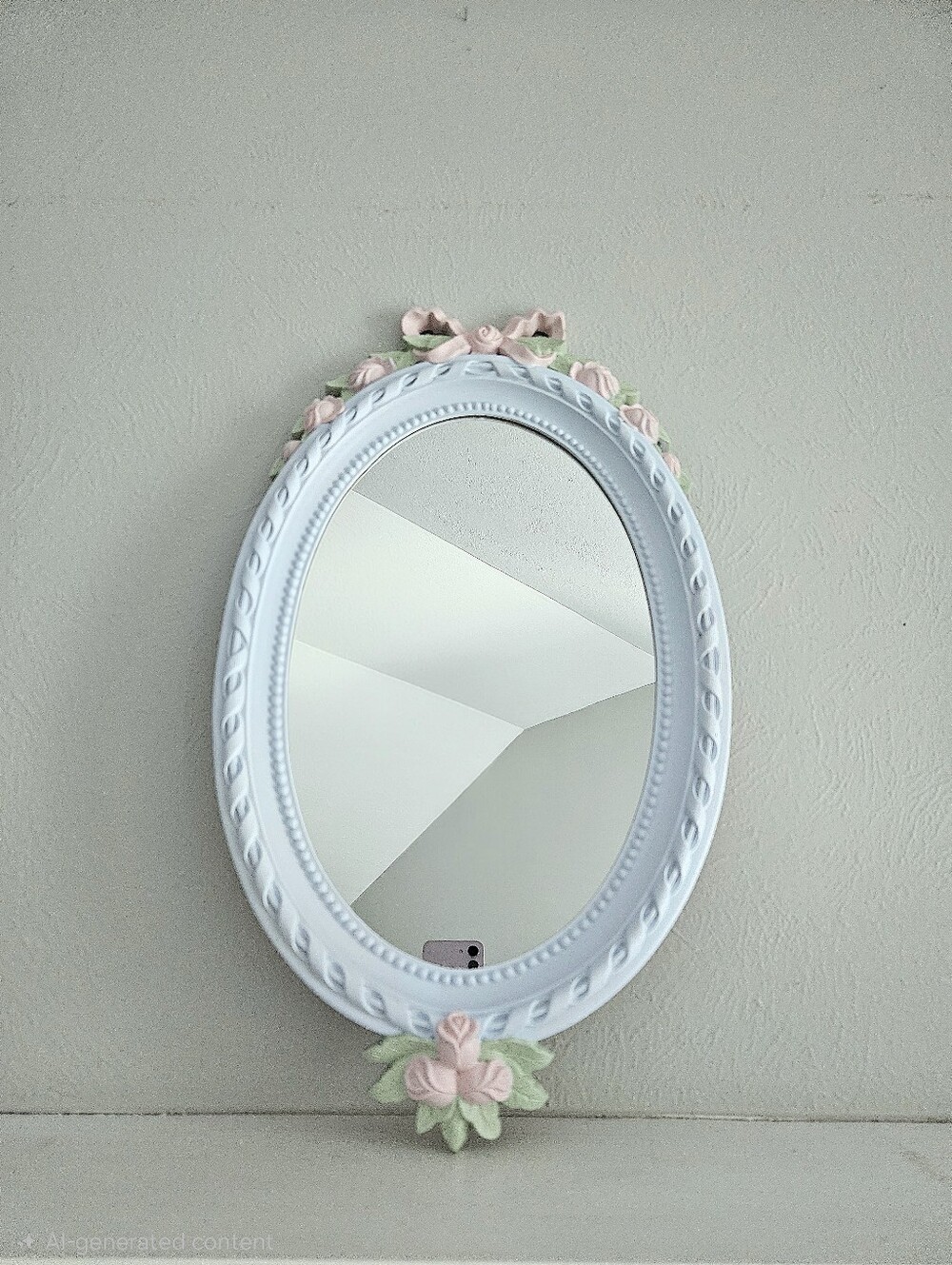 Vintage Burwood #3119 Decorative Cottagecore Mirror- Painted